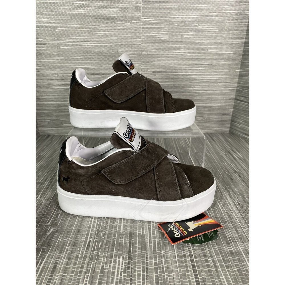Goats Kids Girls‎ Hook-and-Loop Shoes Brown Suede Size 1